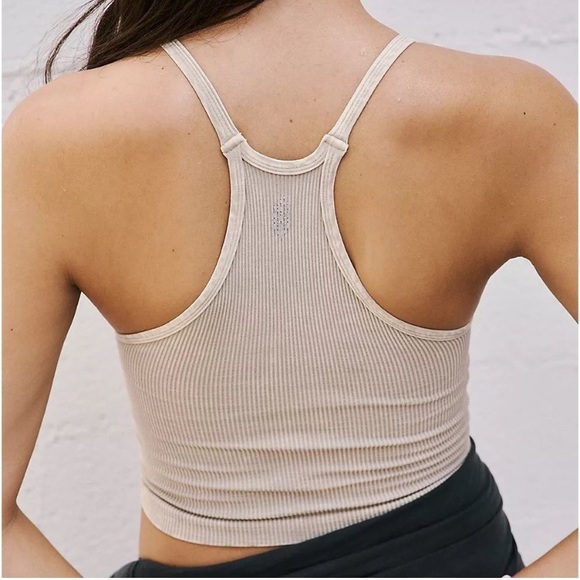 Free People Movement Happiness Runs Tan Crop Tank Size M/L and XS/S - Picture 2 of 5